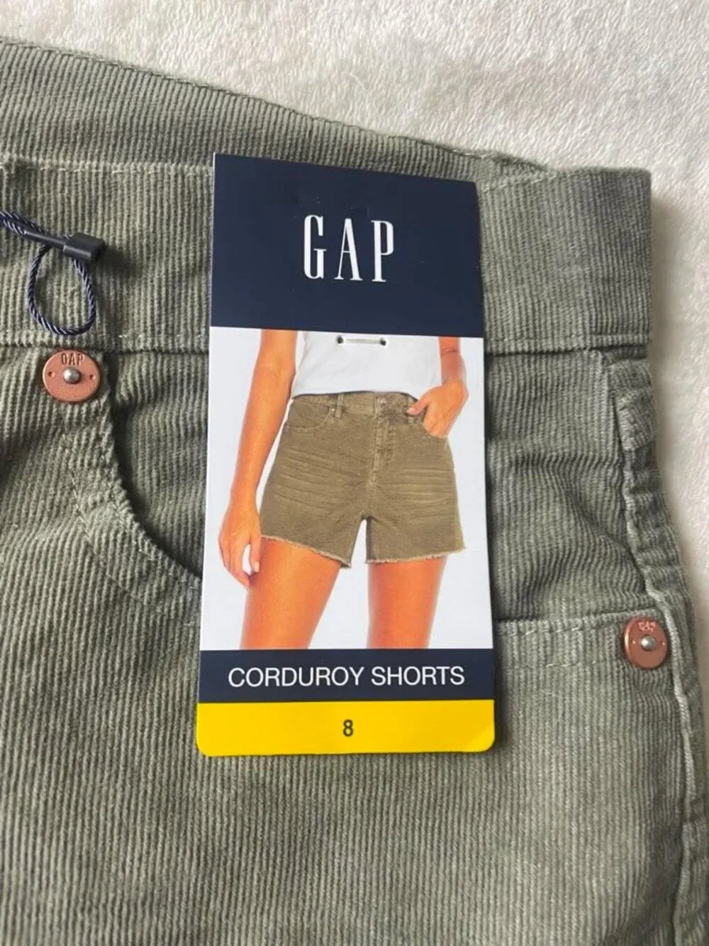 NWT GAP Women's Olive Green Corduroy Shorts size 8
